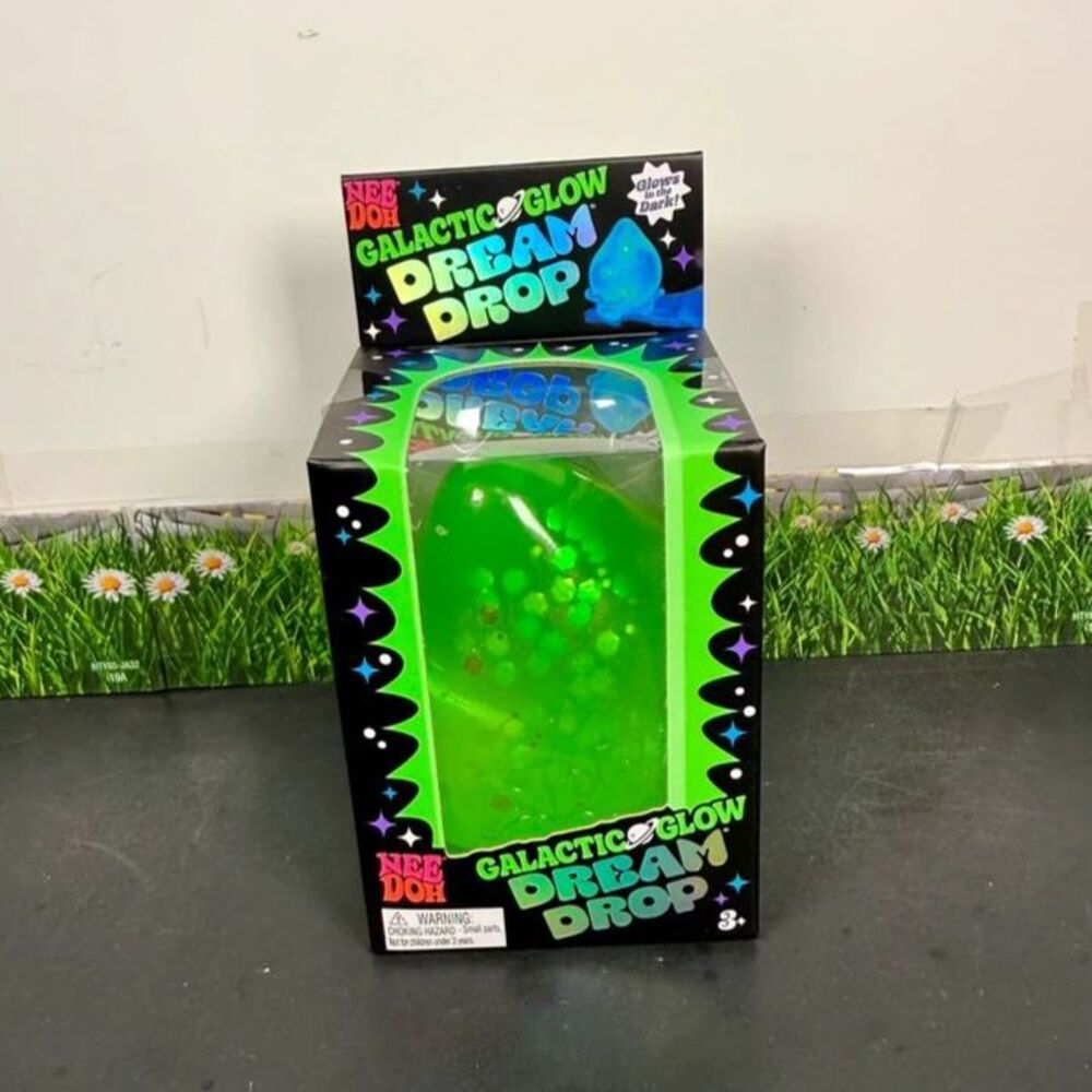 Schylling NeeDoh Galactic Glow Dream Drop GREEN Squishy Sensory Toy